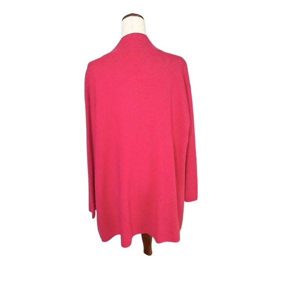 Talbots Pink Notch Collar Open Cardigan Sweater 2X Pockets Classic Long NEW - Picture 6 of 12